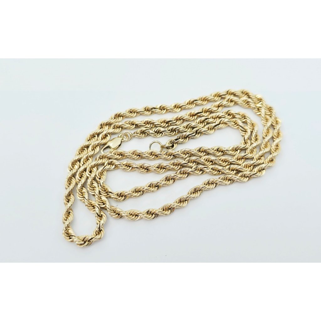 Unique 14k Karat Solid Yellow Gold Designer Rope Chain Necklace  2225 Length